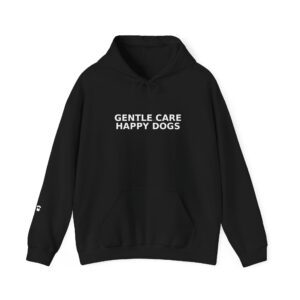 gentle care happy dogs hoodie – unisex cozy pullover for dog lovers