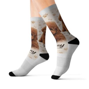 custom dog photo sublimation socks (unisex crew, 3 sizes)
